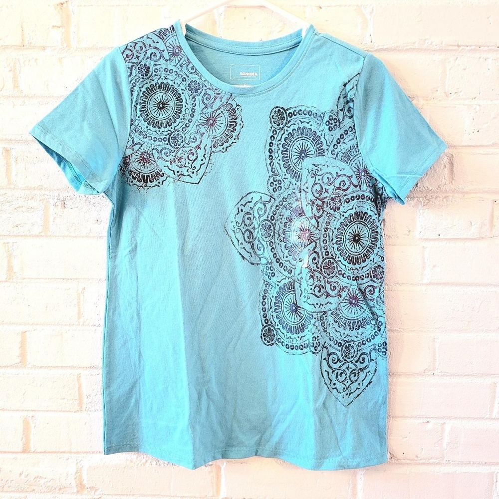Sonoma Teal Womens T-shirt with Artistic Pattern